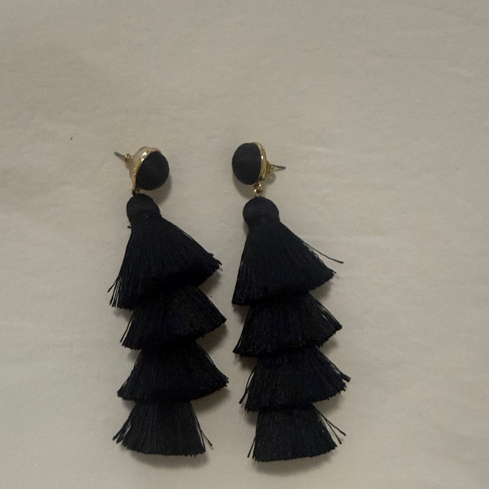 BaubleBar Black Tassel Earrings